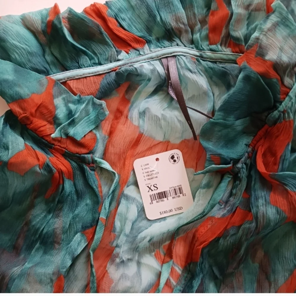 Free People Green and Orange Resort Wear Maxi Sundress - Picture 7 of 10